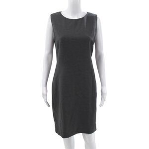 Luca Luca Womens Sheath Wool Dress Gray Sleeveless Round Neck Knee Size 44